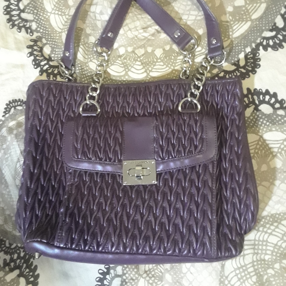 Kate Landry Purple Faux Leather Tote